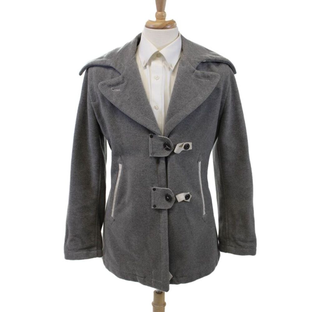 Murphy & Nye Mens Wool Single Breasted Collared Overcoat Gray Size XL